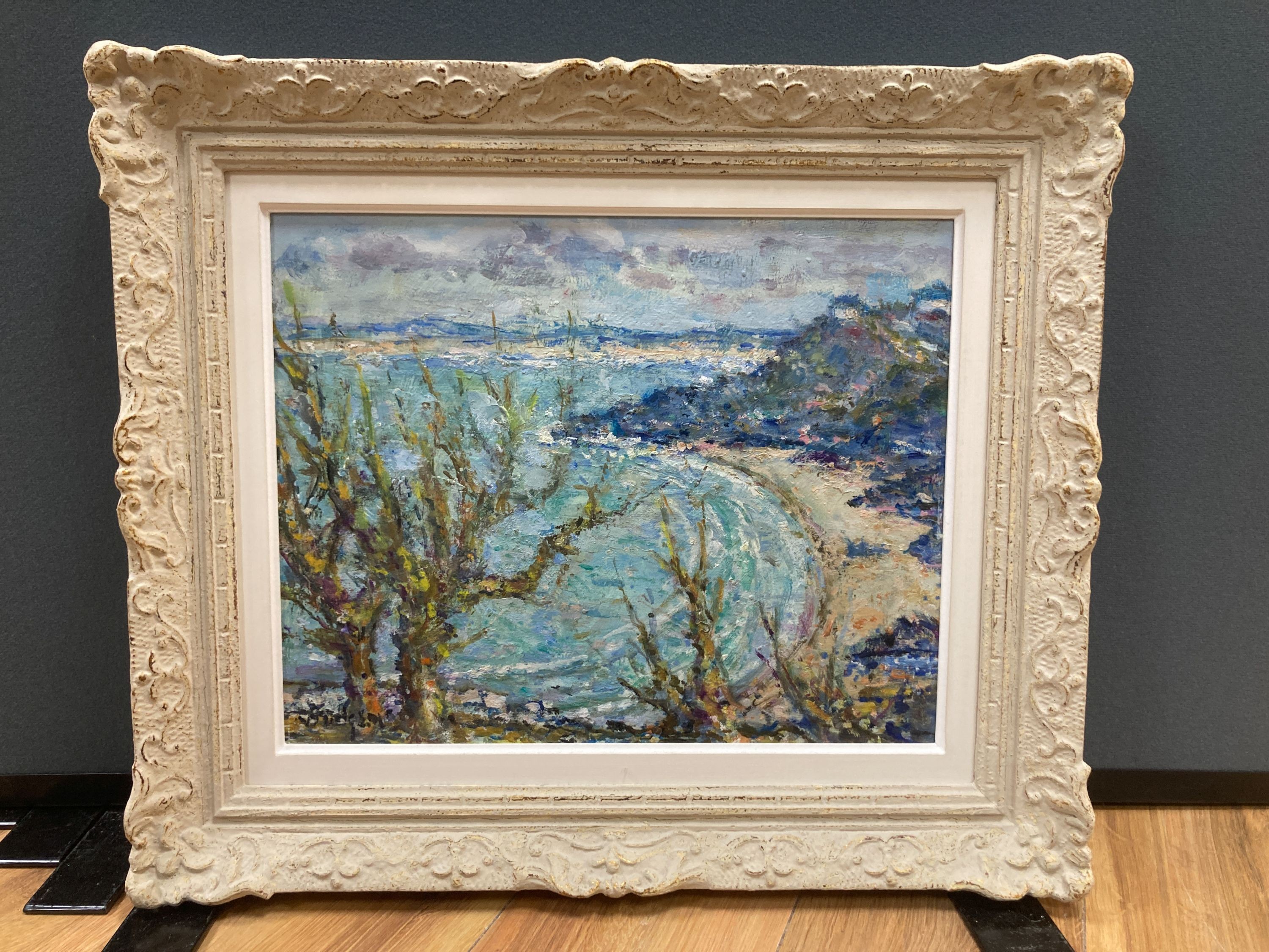 Frank Spencer Curtis Budgen (1882-1971), oil on board, Porthminster Beach, signed, 31 x 40cm.